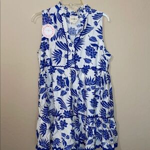 Lilly Pulitzer Sleeveless Blue Floral Dress